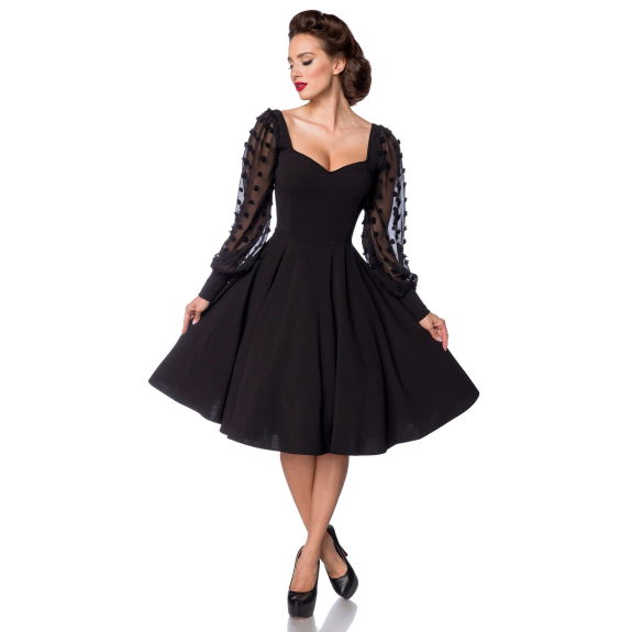 Retro jurk met lange mouwen