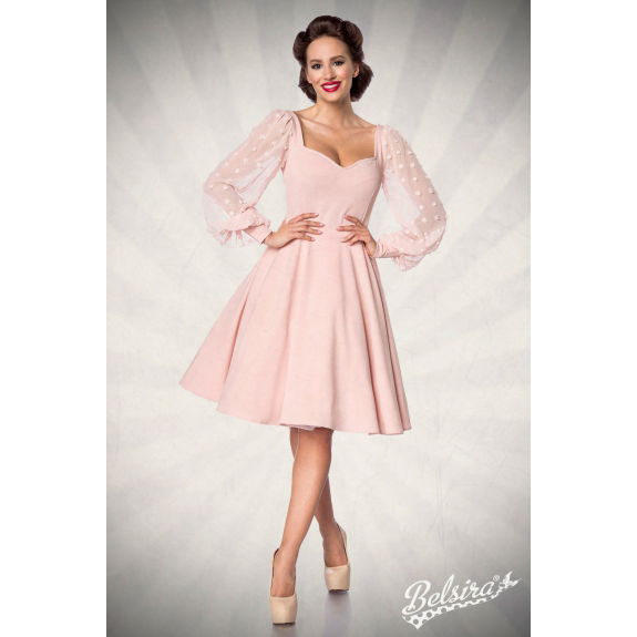 Retro jurk met lange mouwen