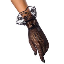 Handschoenen van mesh met kanten rand