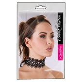 Cottelli Collection Zwarte geborduurde halsband met stee