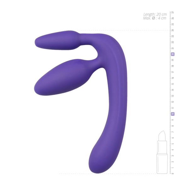 You2Toys Drie Dubbele Voorbind Dildo - Paars