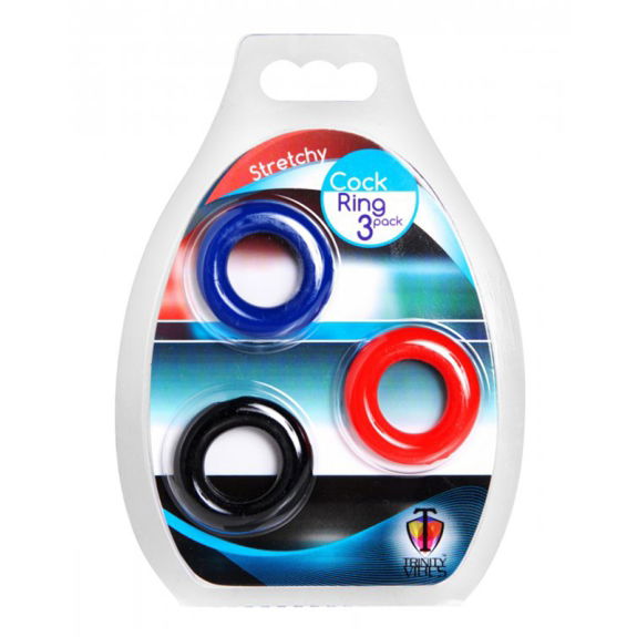 Trinity Vibes Rekbare cockring set - 3 stuks
