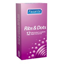 Pasante Pasante Ribs & Dots condooms 12 stuks