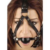 Strict Leather Leren Ball Gag Hoofdharnas