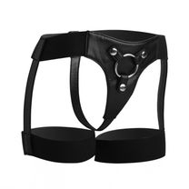 Strap U Zwart strap on harnas jarretel stijl