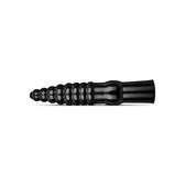 All Black Geribbelde Dildo - 34 cm