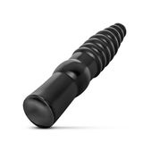 All Black Geribbelde Dildo - 34 cm