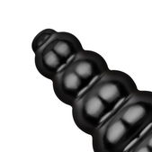 All Black Geribbelde Dildo - 34 cm