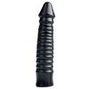 All Black Grote Dildo Met Geribbelde Schacht - Zwart All Black Grote Dildo Met Geribbelde Schacht - Zwart