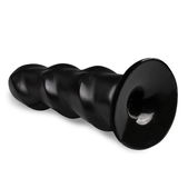 All Black Zwarte Anaal Dildo Met Ribbels