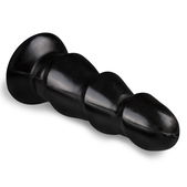 All Black Zwarte Anaal Dildo Met Ribbels