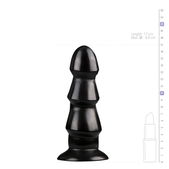 All Black Zwarte Anaal Dildo Met Ribbels