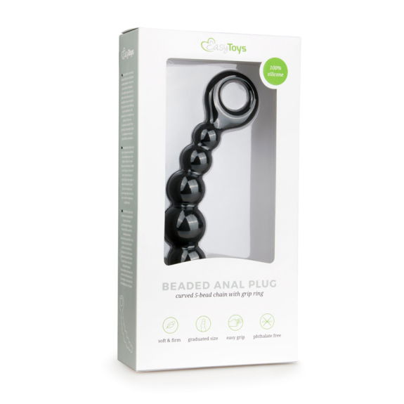 Easytoys Anal Collection Zwarte anale plug met kralen