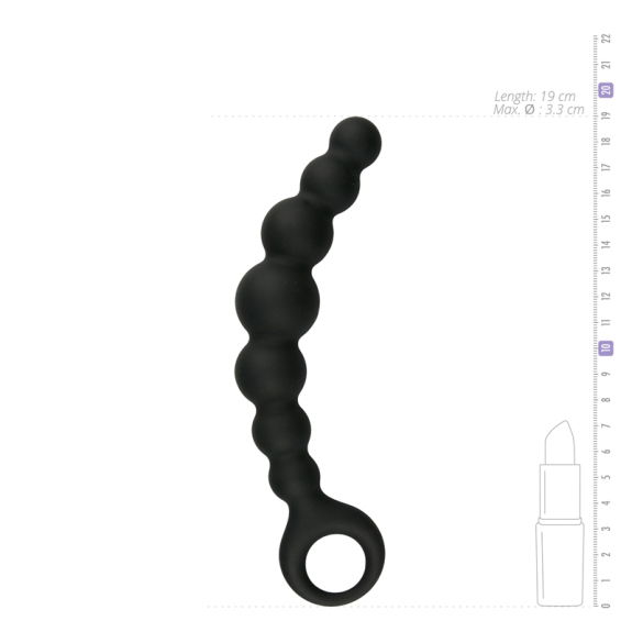 Easytoys Anal Collection Zwarte anale plug met kralen