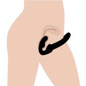 Strap U Strapless Voorbind Dildo - Zwart