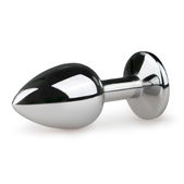 Metalen buttplug met roze steen