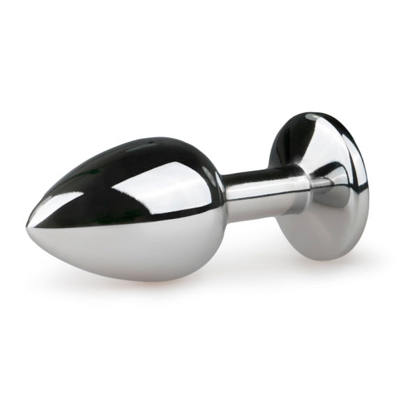 Metalen buttplug met roze steen