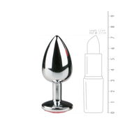 Metalen buttplug met roze steen
