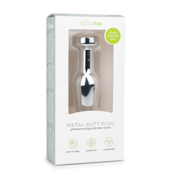 Metalen buttplug met diamant