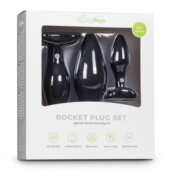 Easytoys Anal Collection Siliconen buttplugsetje - zwart