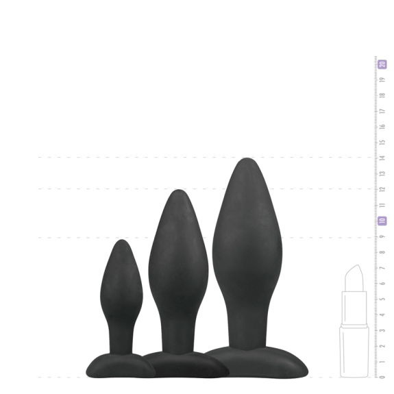 Easytoys Anal Collection Siliconen buttplugsetje - zwart