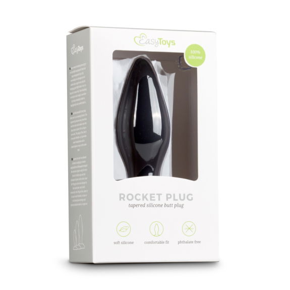 Easytoys Anal Collection Medium Zwarte Siliconen Buttplu