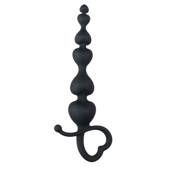 Easytoys Anal Collection Zwarte anaal kralen met hartvor