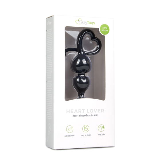 Easytoys Anal Collection Zwarte anaal kralen met hartvor Easytoys Anal Collection Zwarte anaal kralen met hartvor