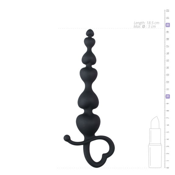 Easytoys Anal Collection Zwarte anaal kralen met hartvor Easytoys Anal Collection Zwarte anaal kralen met hartvor
