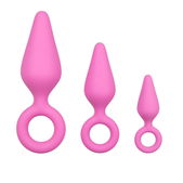 Roze buttplugs met trekring