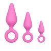 Roze buttplugs met trekring Roze buttplugs met trekring