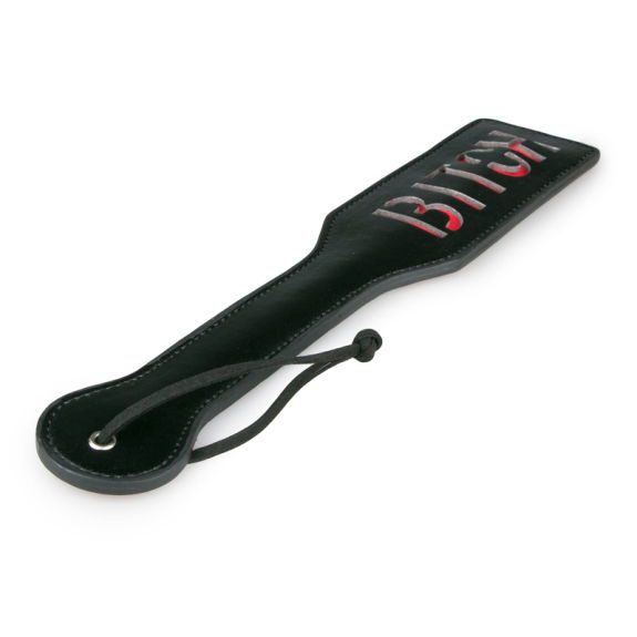 Easytoys Fetish Collection Zwarte Leren Paddle - Bitch