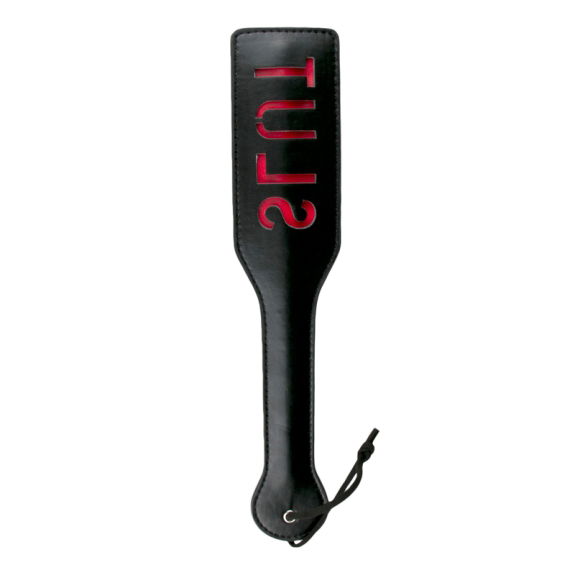 Easytoys Fetish Collection Zwarte leren paddle - Slut