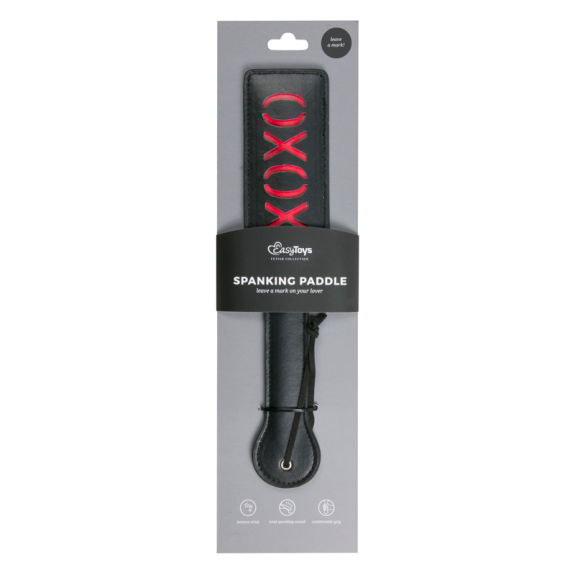 Easytoys Fetish Collection Zwarte Leren Paddle XOXO