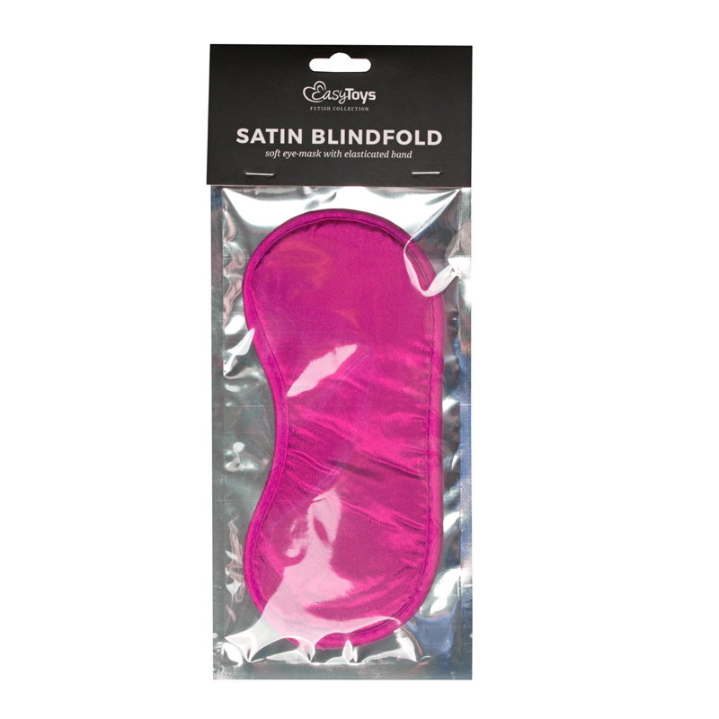Roze satijnen oogmasker - afbeelding 2