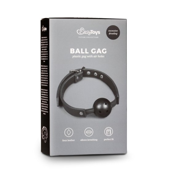 Easytoys Fetish Collection Ball gag met PVC bal - zwart