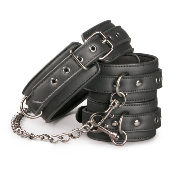 Easytoys Fetish Collection Kunstleren halsband met enkel