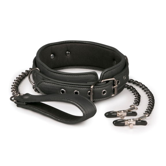 Easytoys Fetish Collection Kunstleren halsband met tepel