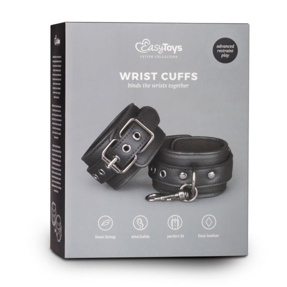 Easytoys Fetish Collection Zwarte Kunstlederen Handboeie