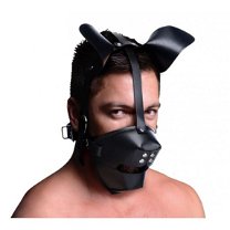 Master Series Puppy Play Masker Met Ballgag - Zwart