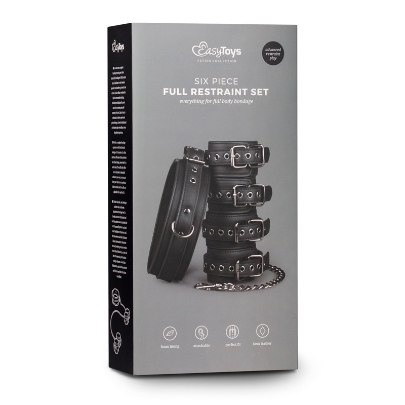 Fetish set met halsband, enkelboeien en handboeien - afbeelding 3
