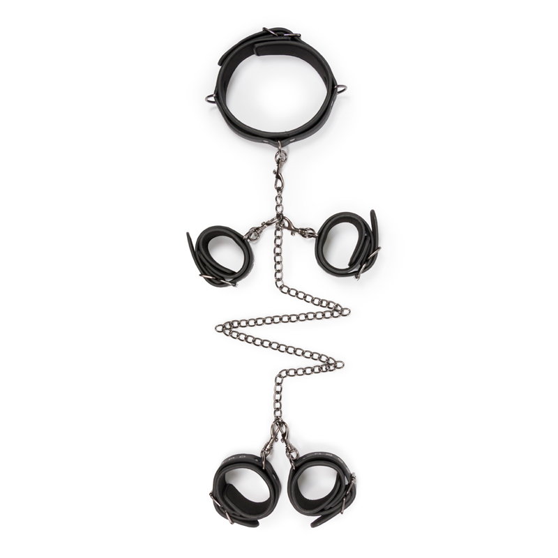 Fetish set met halsband, enkelboeien en handboeien - afbeelding 4