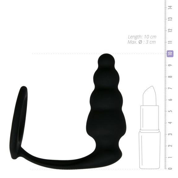 Easytoys Men Only Cockring Met Geribbelde Buttplug