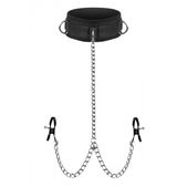 Master Series Submission Halsband Met Tepelklemmen