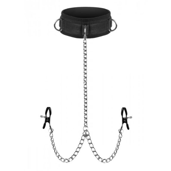Master Series Submission Halsband Met Tepelklemmen