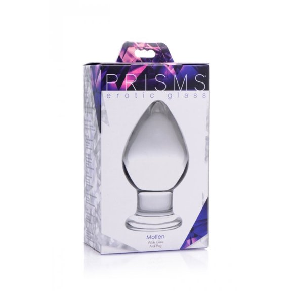 Prisms Erotic Glass Molten - XL Glazen Buttplug