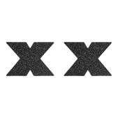 Bijoux Indiscrets Flash Cross Tepelstickers - Zwart
