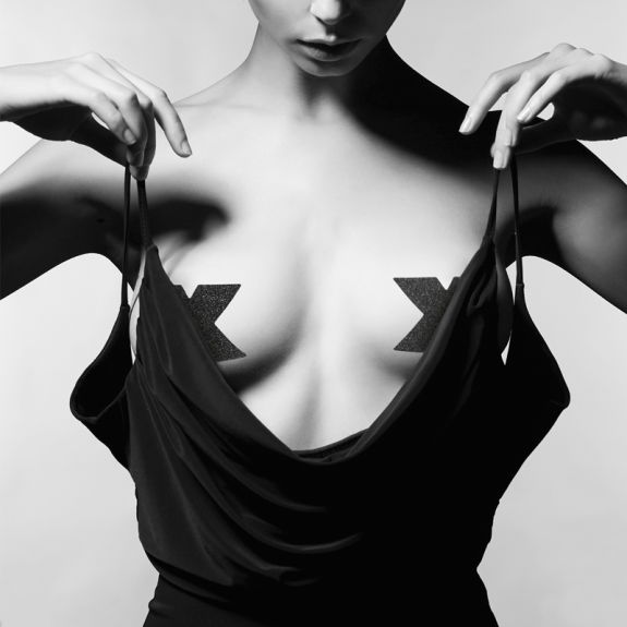 Bijoux Indiscrets Flash Cross Tepelstickers - Zwart