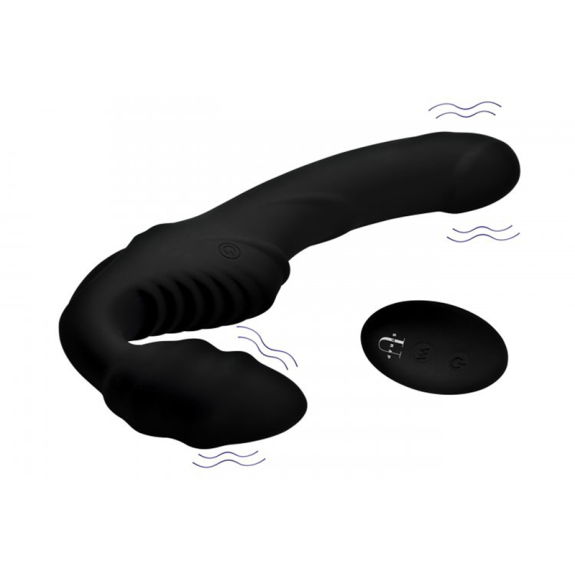 Strap U Pro Rider Strapless Strap-on Vibrator - Zwart