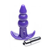 Frisky Bubbling Vibrerende Anaalplug Met Ribbels - Paars
